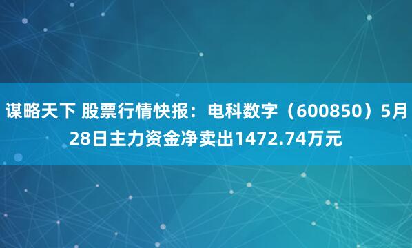 谋略天下 股票行情快报：电科数字（600850）5月28日主力资金净卖出1472.74万元