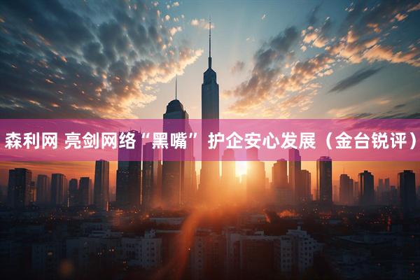 森利网 亮剑网络“黑嘴” 护企安心发展（金台锐评）
