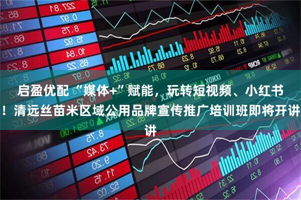 启盈优配 “媒体+”赋能，玩转短视频、小红书！清远丝苗米区域公用品牌宣传推广培训班即将开讲